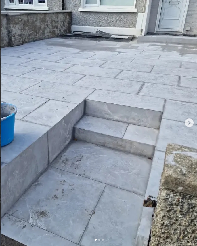 Granite patio and exterior steps landscaping, Dublin